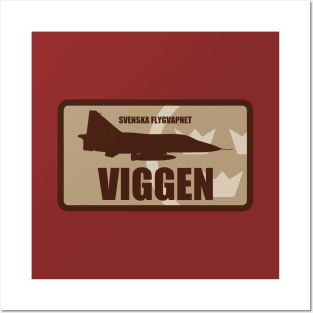 Swedish Air Force Viggen Patch (desert subdued) Posters and Art